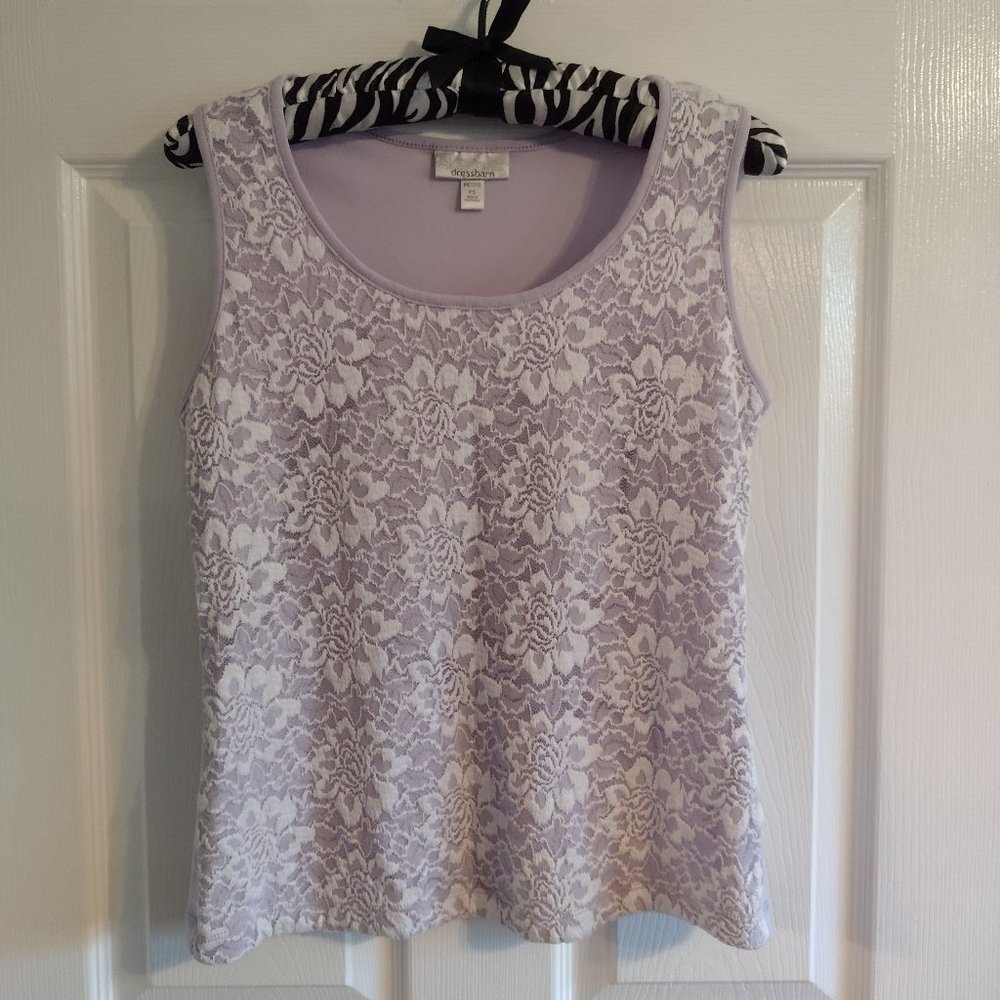 Dress Barn Lavender Lace Tank